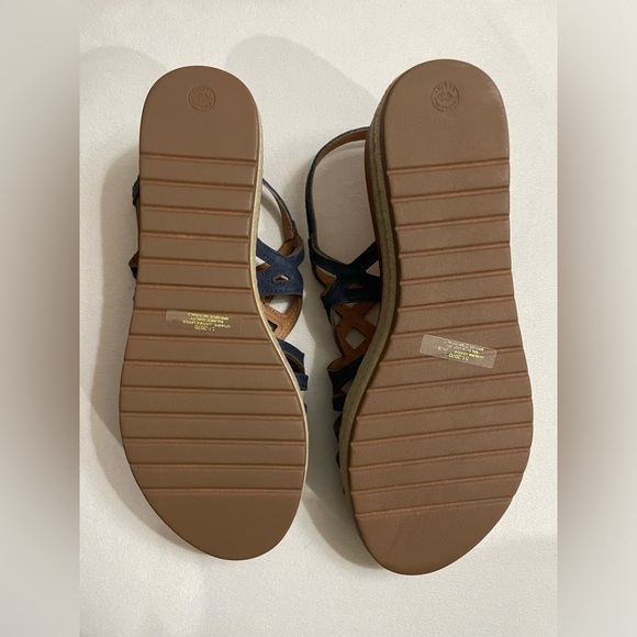 Bella Vita Zip-Italy Espadrille Women’s Suede Flatform Sandals Navy Size 6.5 - Picture 5 of 12